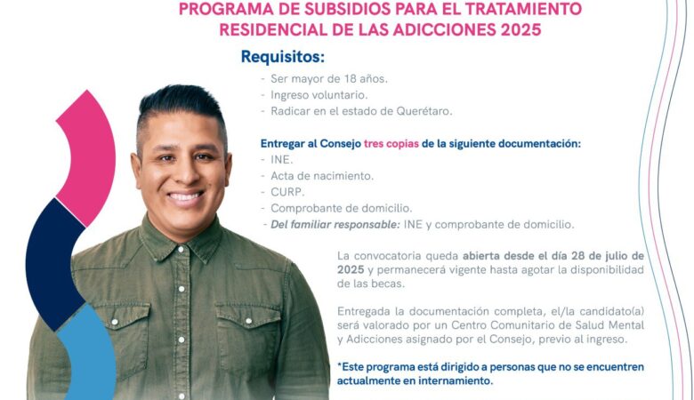 Lanza CECA Programa de subsidios para tratamiento residencial de las Adicciones 2025